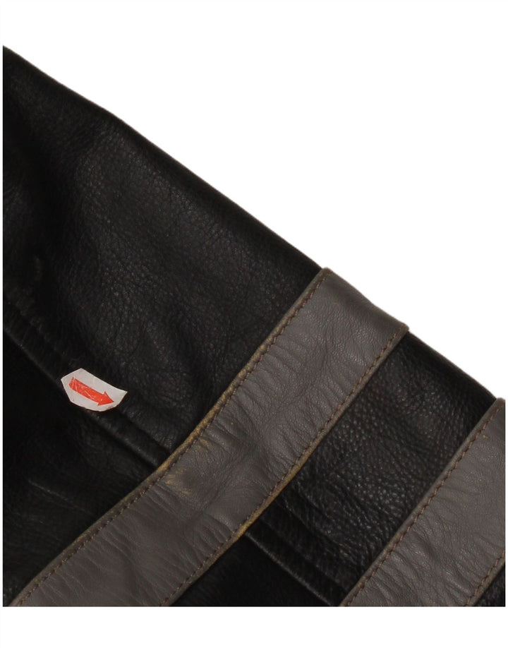 Jachetă militară din piele vintage pentru bărbați UK 40, mare, neagră