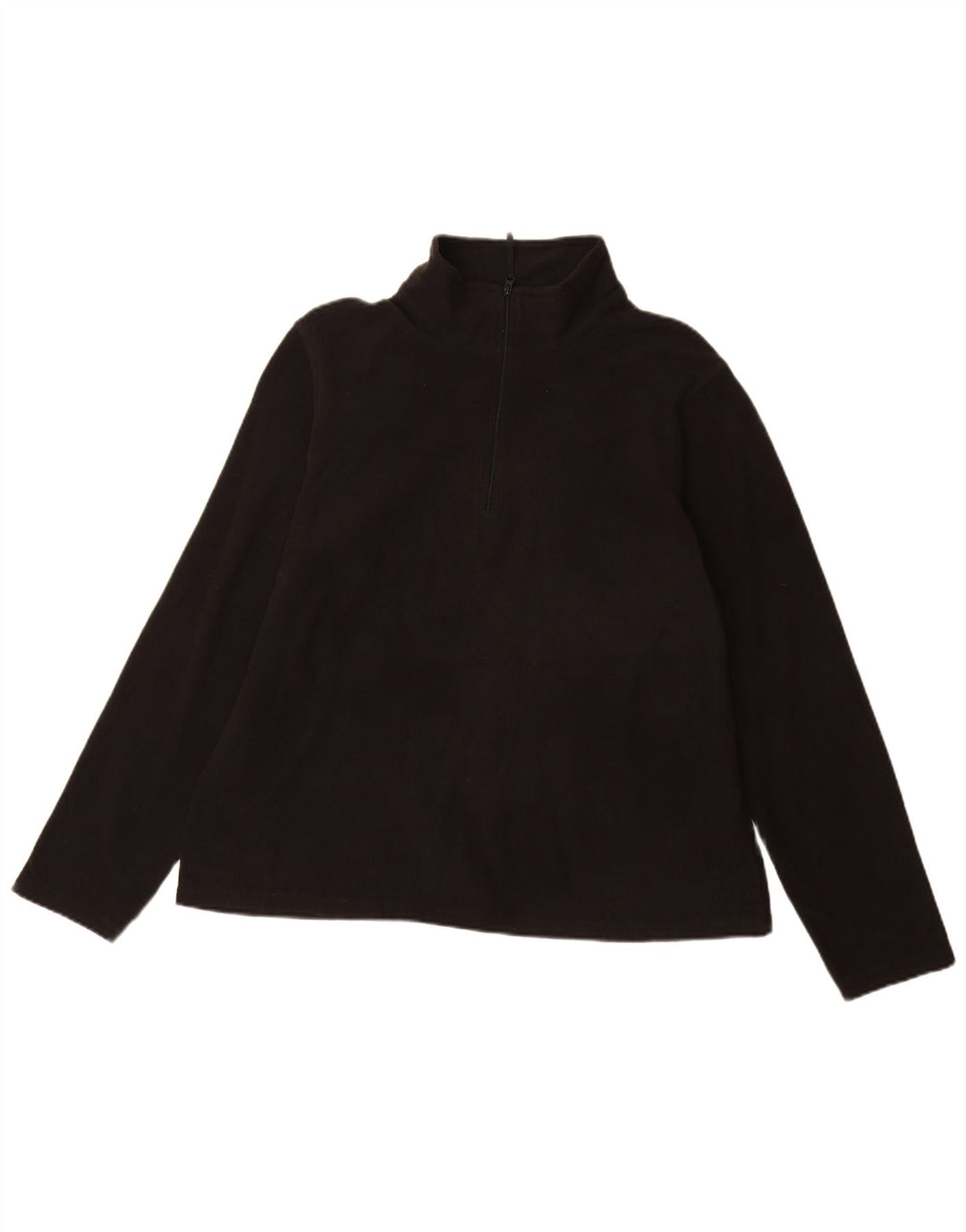 MOUNTAIN WAREHOUSE Mens Zip Neck Fleece Jumper Medium Black Polyester