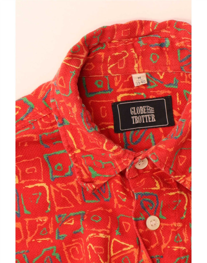 Cămașă cu mânecă scurtă pentru bărbați Globe Trotter Mărimea 39/40 Roșu Mediu Geometric