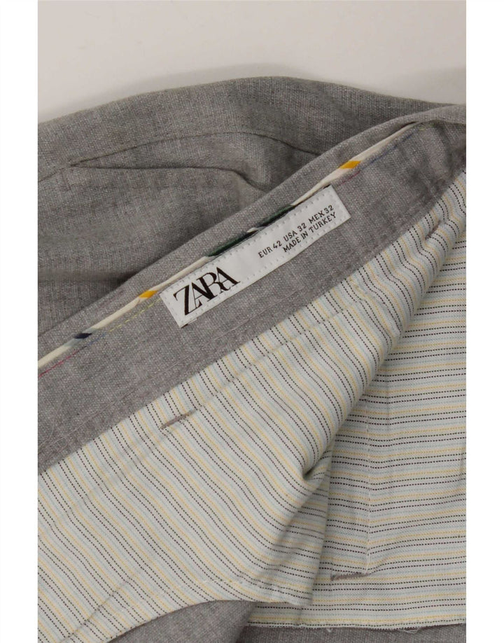 Pantaloni de costum slim pentru bărbați Zara EU 42 Mari L32 L28 Gri