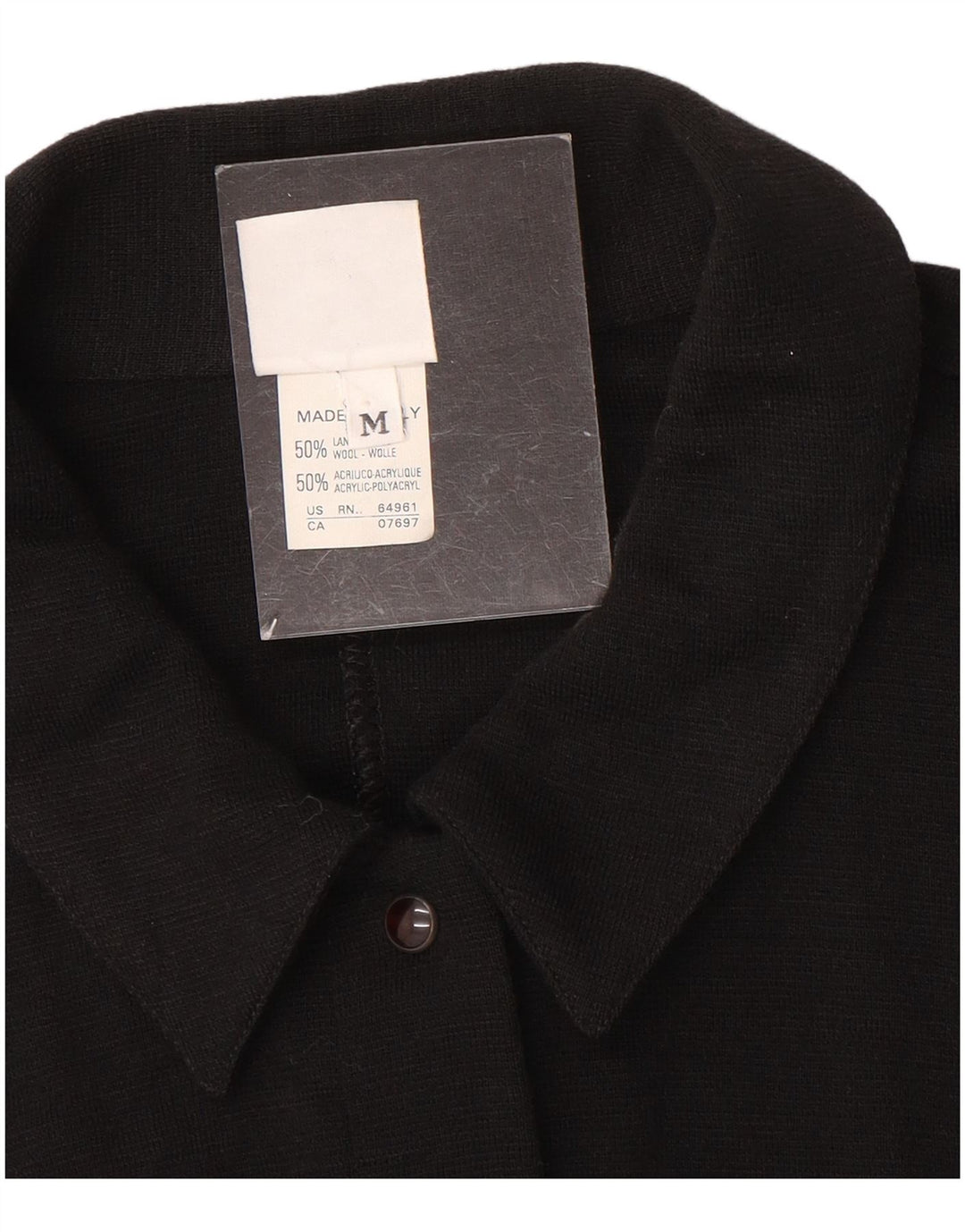 Rochie cămașă din tricot pentru femei Benetton UK 14 Lână neagră medie