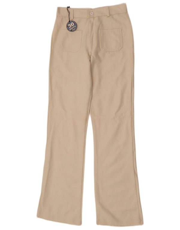 Pantaloni de damă Vintage Bootcut casual IT 40 Small W26 L32 alb