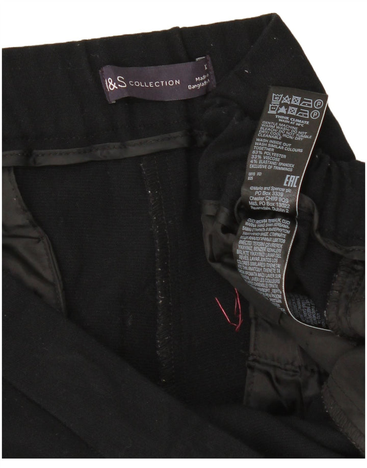 Pantaloni tăiați pentru femei Marks & Spencer UK 12 Medium L30 L25 Negru