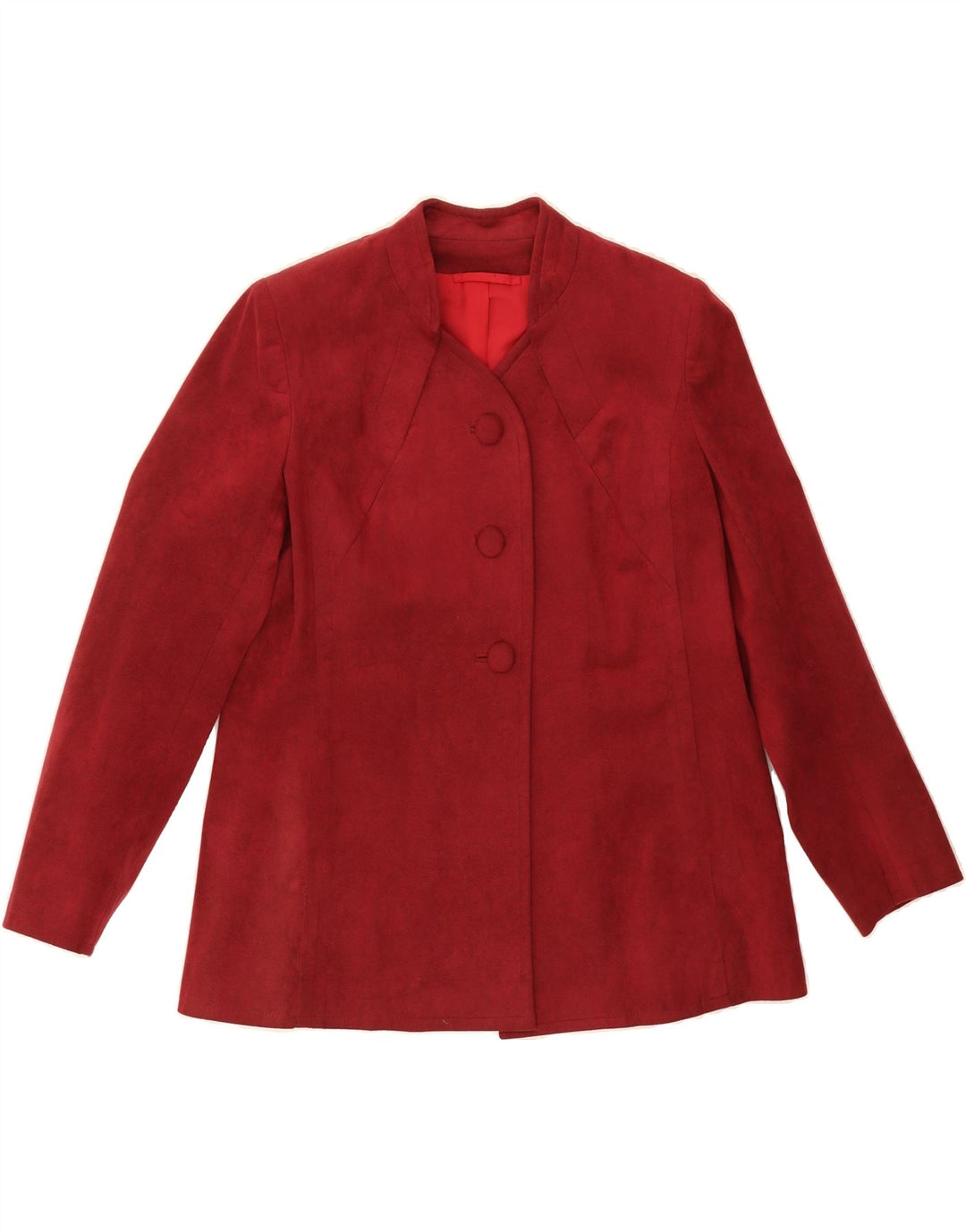 HENRY WHITE Womens 3 Button Blazer Jacket UK 14 Medium Maroon Polyester Vintage Henry White and Second-Hand Henry White from Messina Hembry 