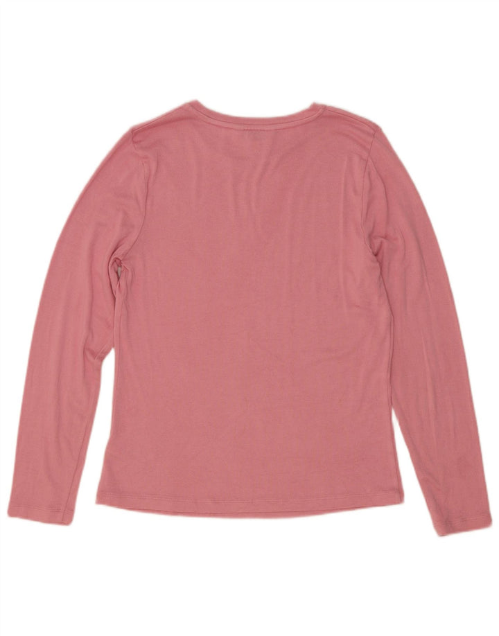 Marks & Spencer Top pentru femei cu mânecă lungă UK 12 Medium Pink Viscose