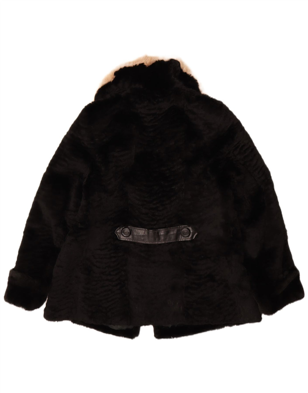 Jachetă de blană artificială pentru femei VINTAGE UK 14 Medium Black