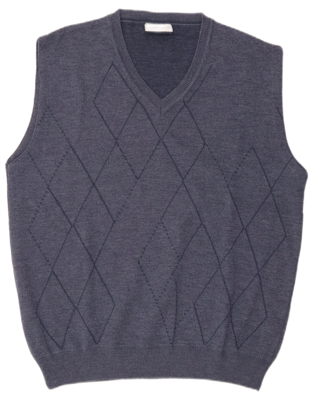 Rodes Mens Vest Tank Top XL Blue Argyle/Diamond Wool