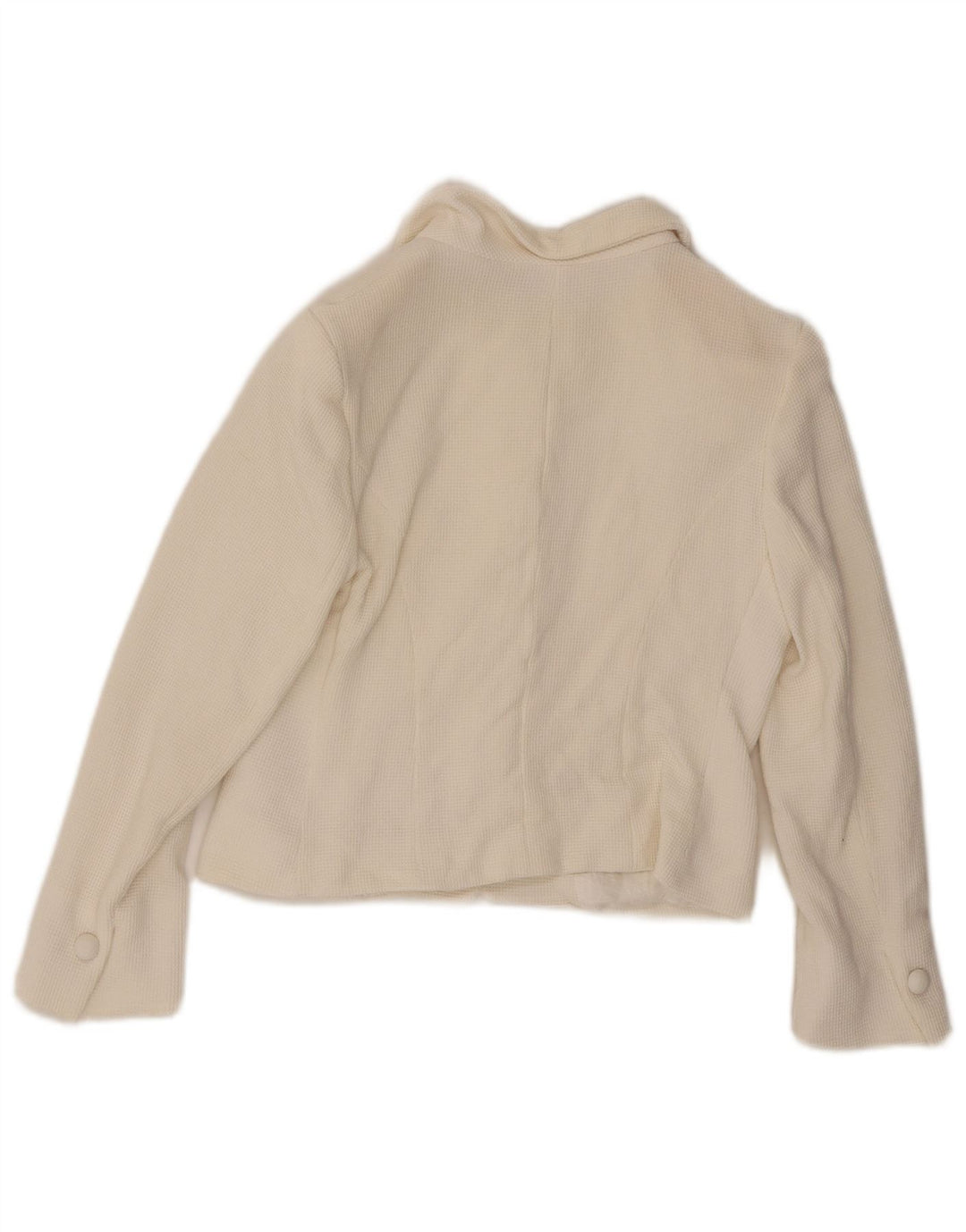 Caractere Jachetă Blazer Crop 4 Buttons pentru Damă UK 12 Medium White