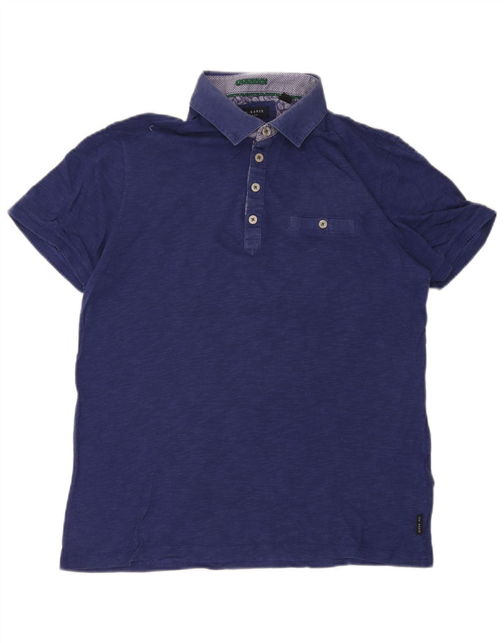 Tricou polo pentru bărbați Ted Baker Mărimea 3, bumbac, albastru bleumarin mediu