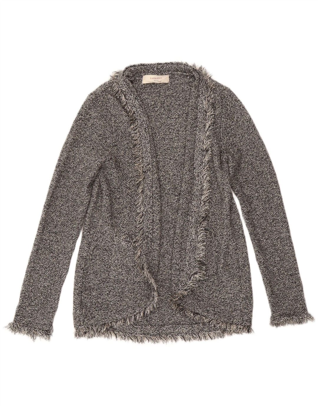 Pulover cardigan deschis pentru femei ZARA UK 12, gri mediu, viscoză cu pete