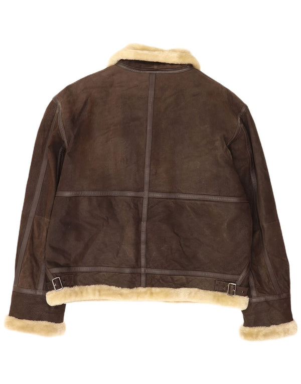 Jachetă din shearling pentru bărbați Conbipel UK 42 XL piele maro