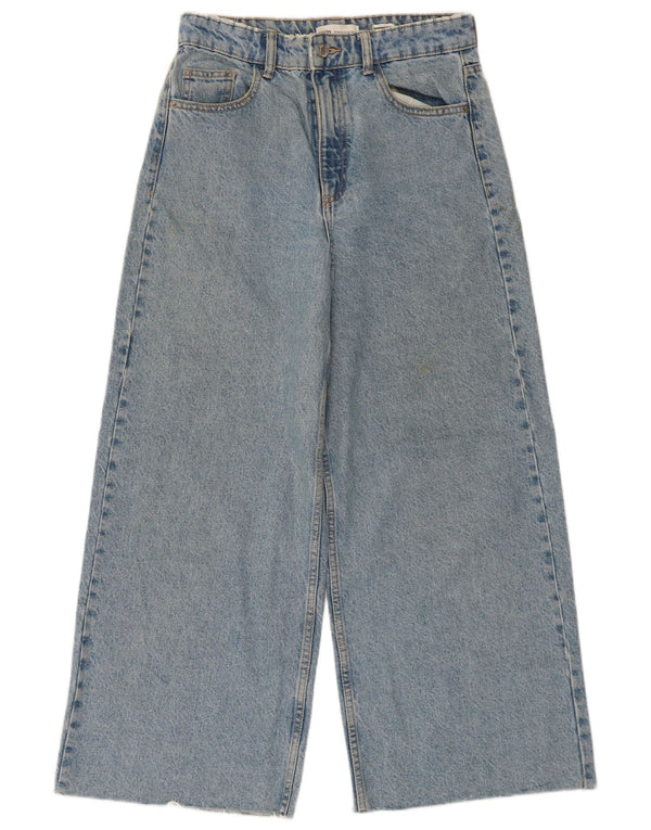 Blugi pentru femei Zara cu talie înaltă, cu picioare largi, EU 36 XS L26 L25 Albastru Bumbac