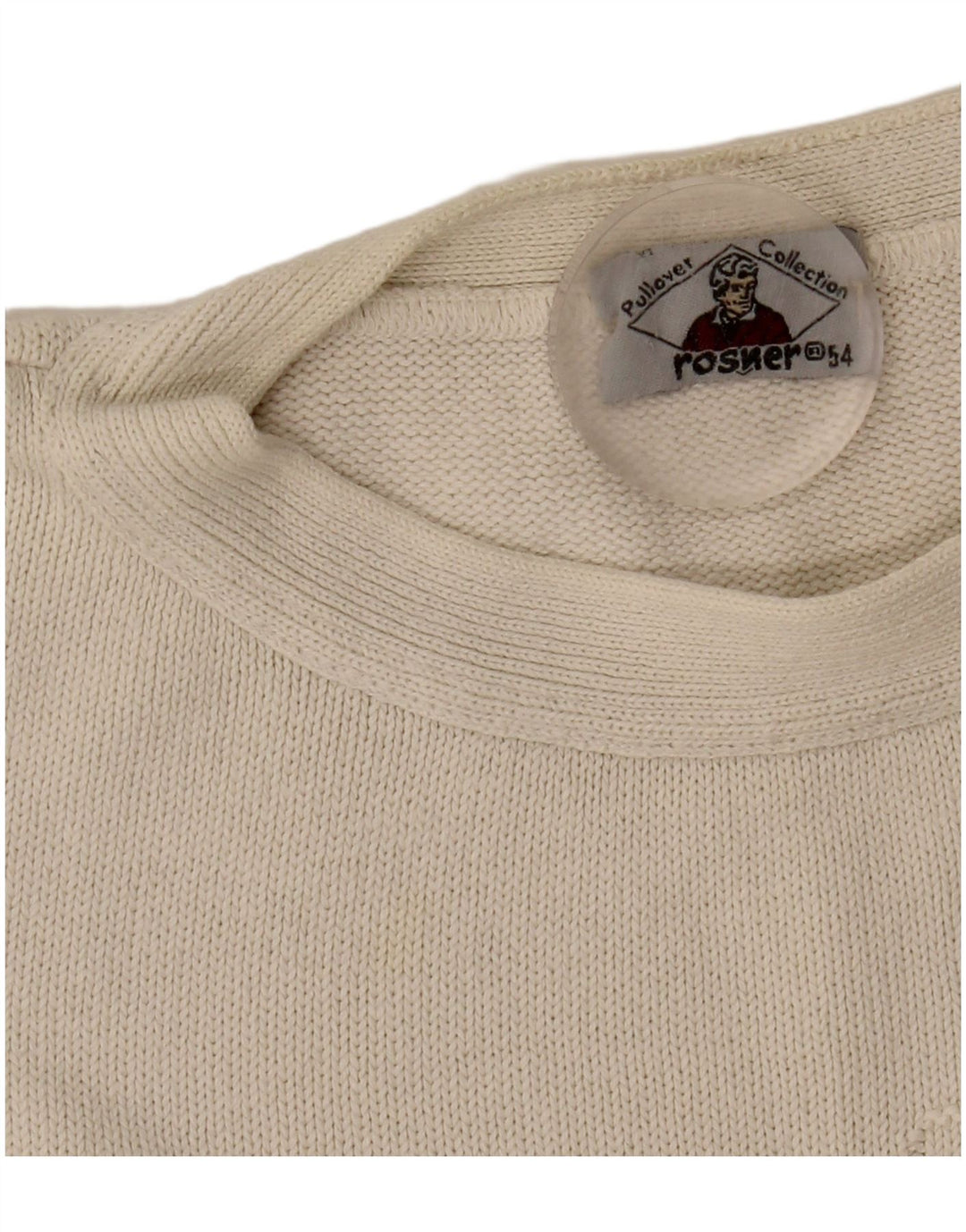 Pulover Rosner cu decolteu rotund cu grafic pentru femei IT 54 3XL alb catifelat