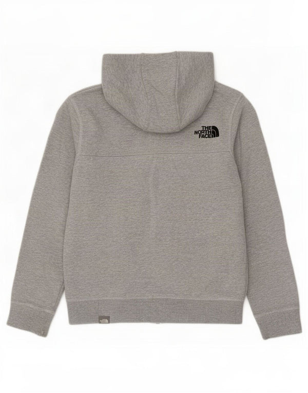 Pulover cu capota cu fermoar The North Face pentru fete, 10-11 ani, gri mediu cu pete