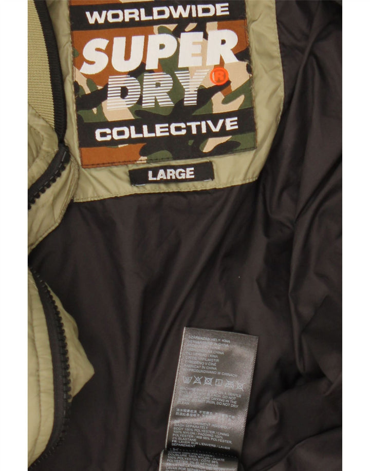 Jachetă căptușită pentru bărbați Superdry UK 40, nailon mare kaki