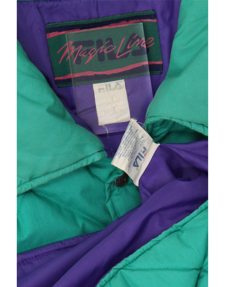 FILA Mens Quilted Jacket UK 42 2XL Turquoise Polyester Vintage Fila and Second-Hand Fila from Messina Hembry 