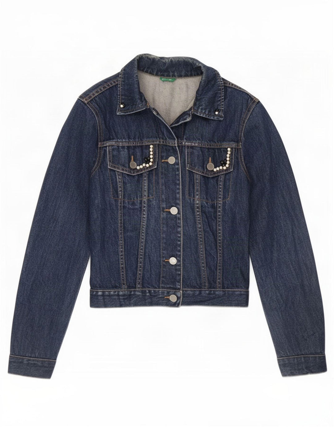 Jachetă de blugi pentru femei Benetton UK 10 Small Blue