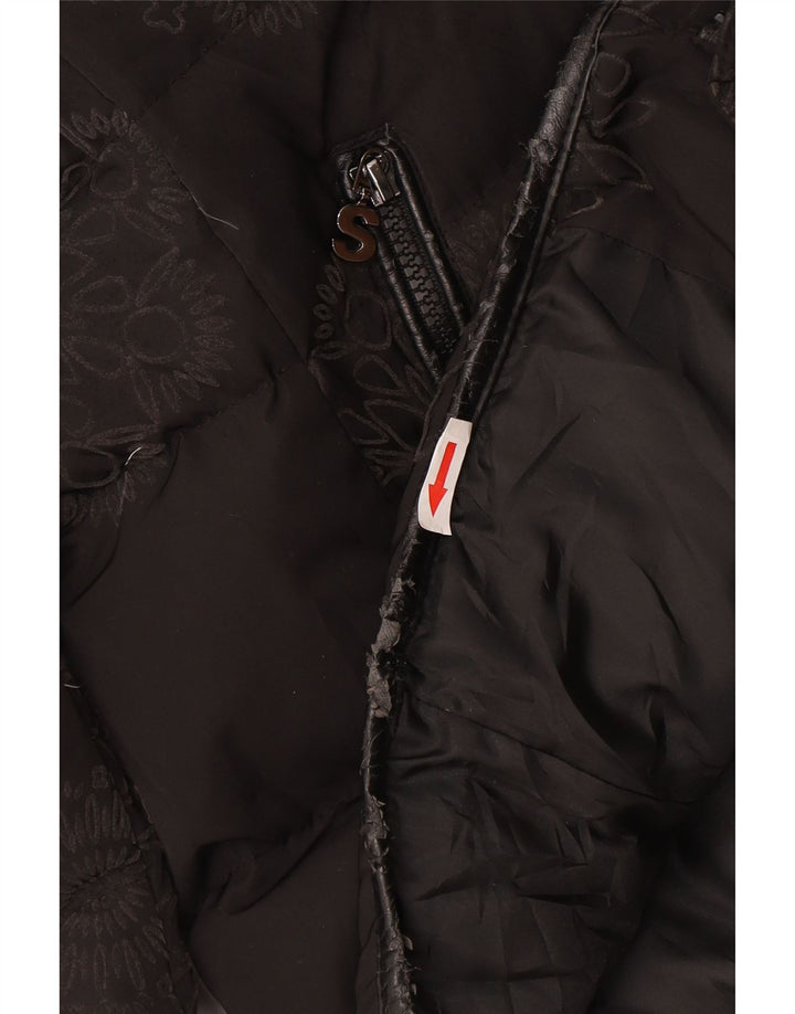 Jachetă căptușită cu glugă Desigual pentru femei IT 44 Medium Black Floral