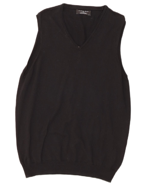 Zara Barbati Vesta Tank Top Bumbac Mediu Negru