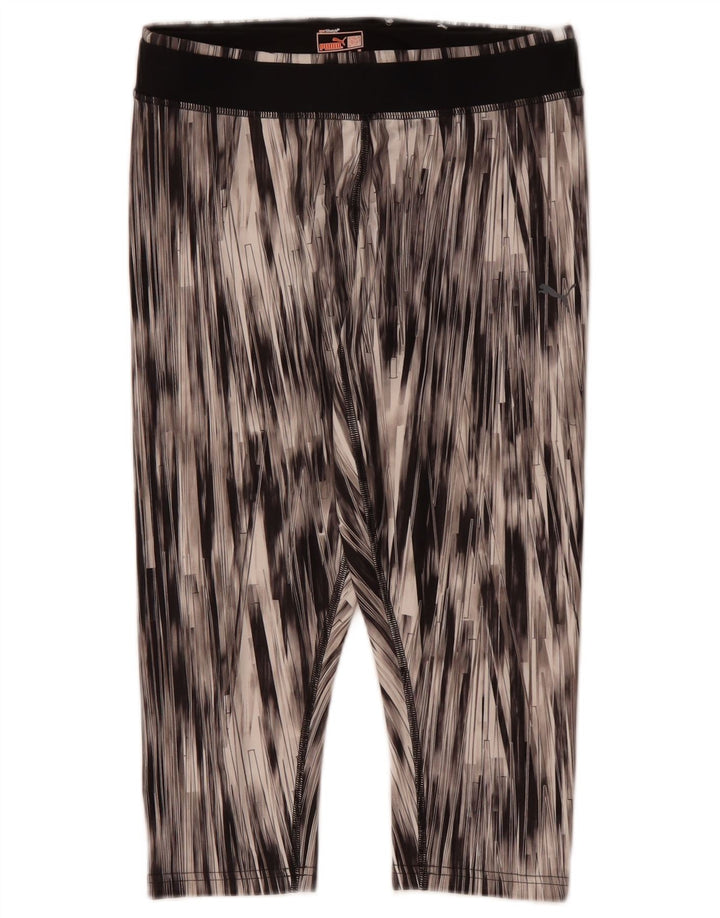 Leggings Capri PUMA pentru femei UK 14 Poliester cu dungi negre medii