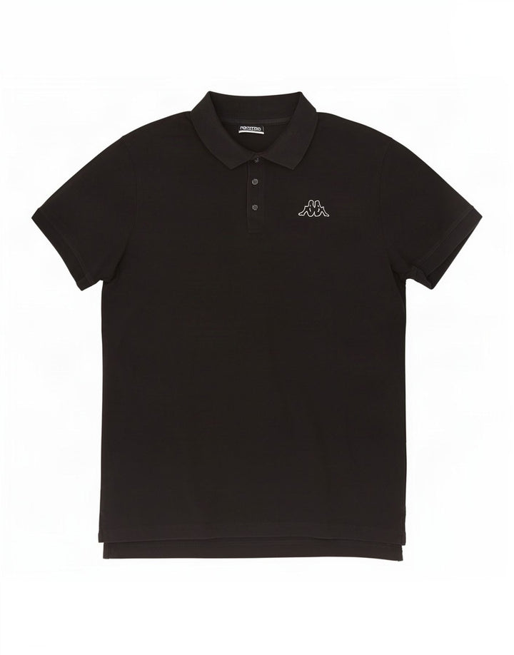Cămașă polo pentru bărbați Kappa, bumbac negru mare