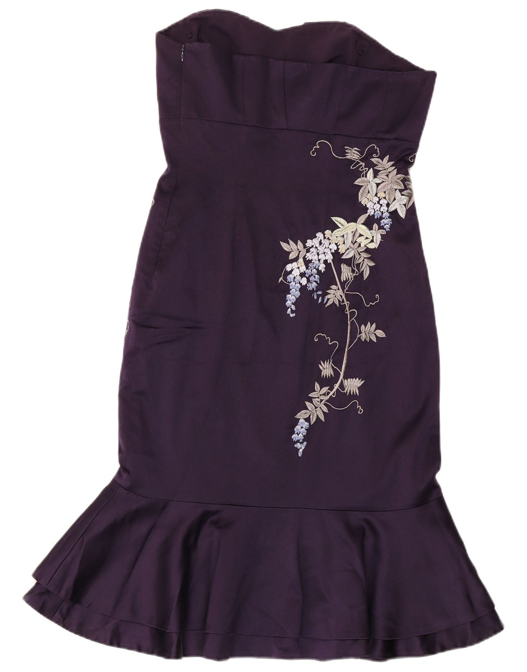KAREN MILLEN Rochie pentru femei fără bretele UK 10 Mic Violet Floral Mătase