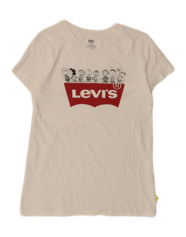 Tricou cu grafică Levi's Peanuts pentru femei Top UK 6 XS Alb