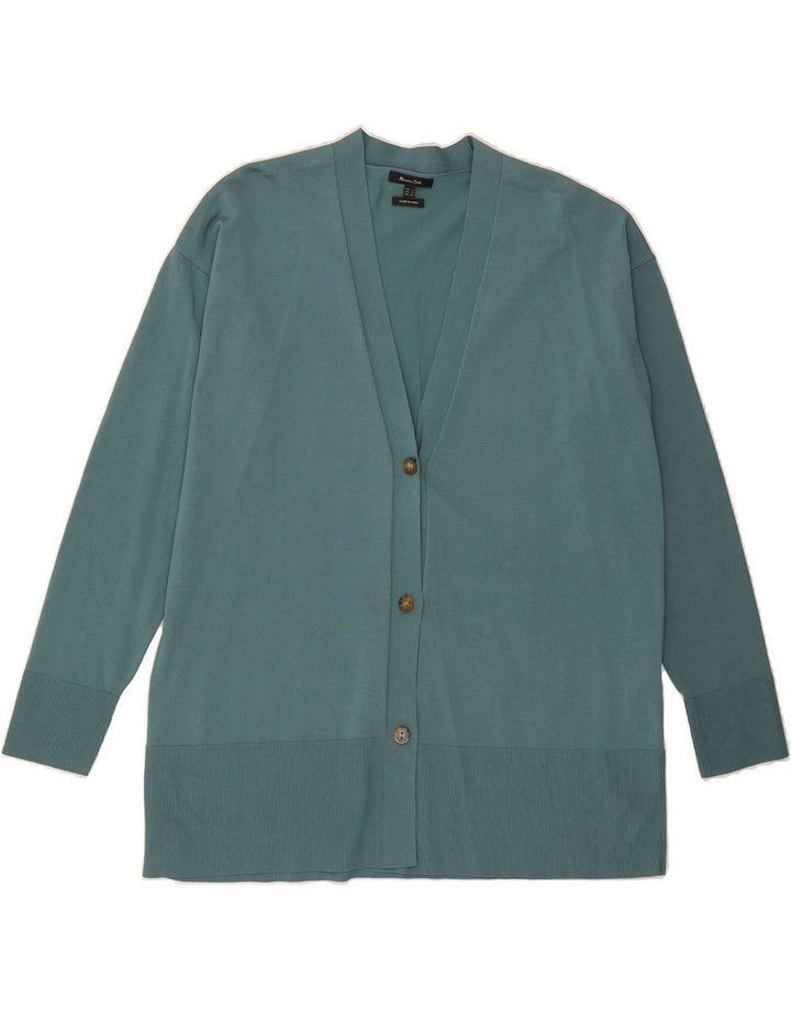 MASSIMO DUTTI Womens Oversized Cardigan Sweater UK 10 Small Green Viscose Vintage Massimo Dutti and Second-Hand Massimo Dutti from Messina Hembry 