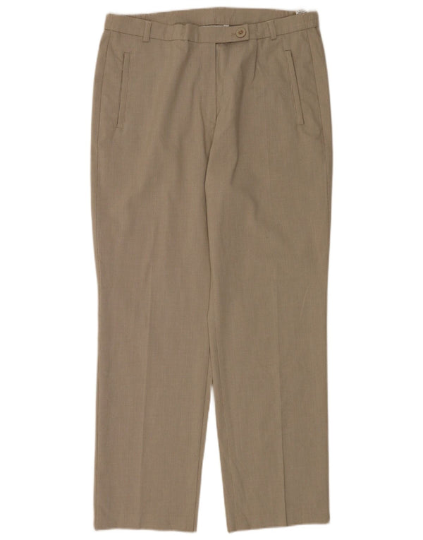 Marks & Spencer Womens Straight Suit Trousers UK 14 Medium W32 L28 Grey