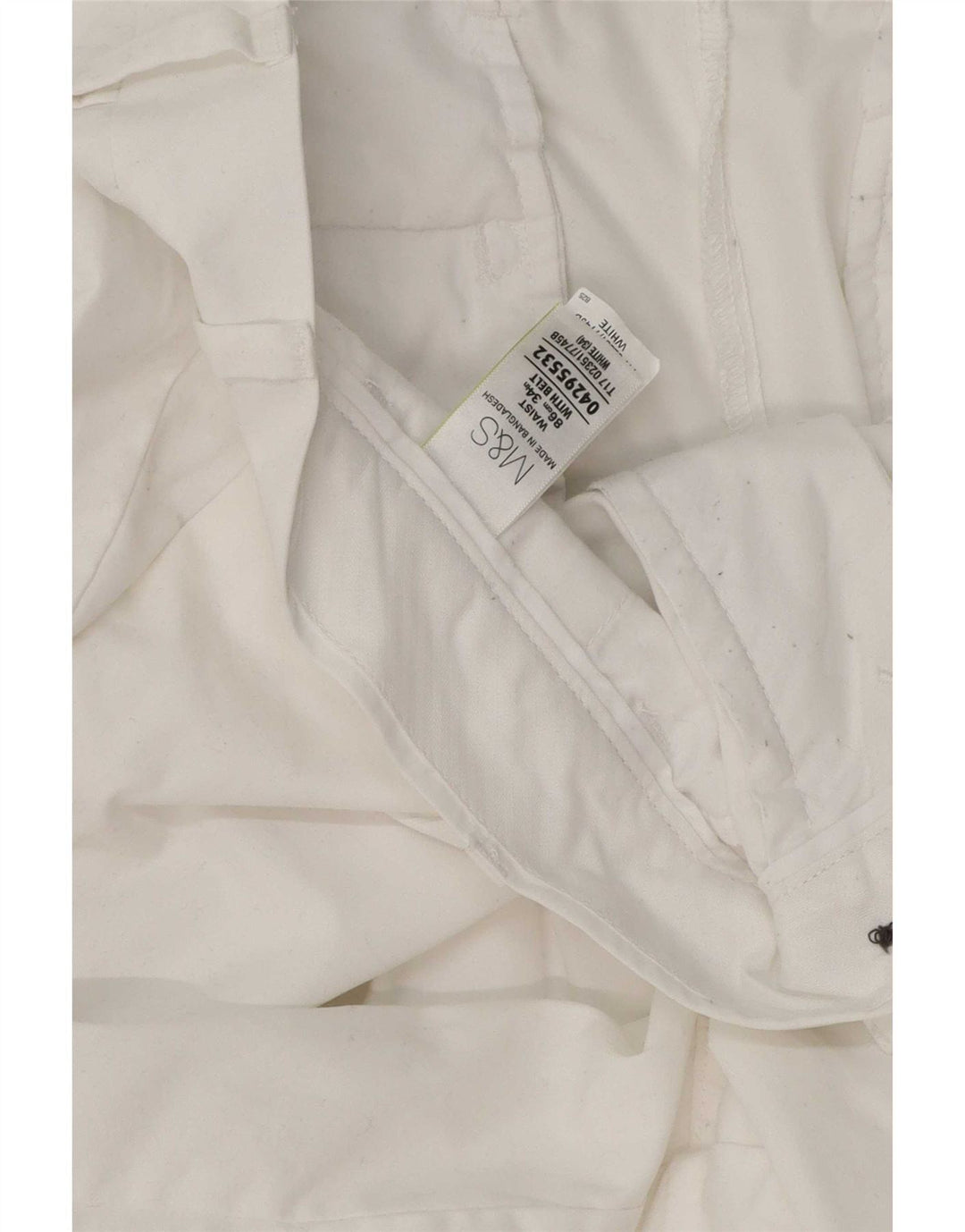 Marks & Spencer Pantaloni scurți chino pentru bărbați, mari W34, bumbac alb