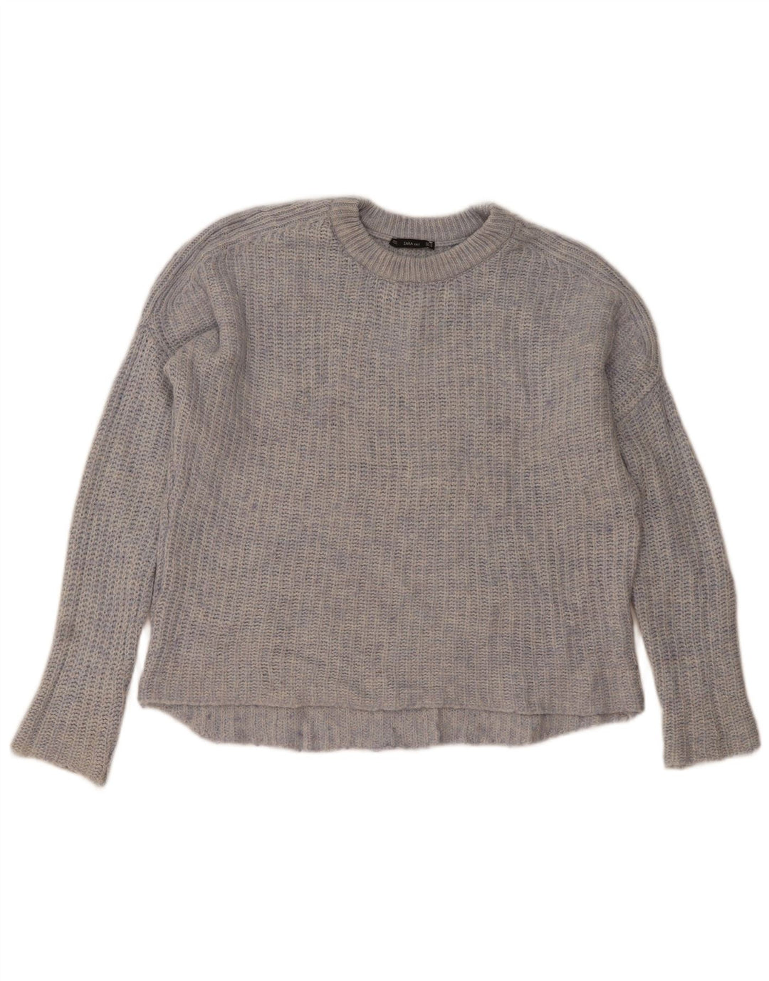 Pulover supradimensionat pentru femei Zara, cu gât de barcă, UK 14 Medium Blue Peteted