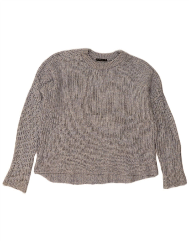 Pulover supradimensionat pentru femei Zara, cu gât de barcă, UK 14 Medium Blue Peteted