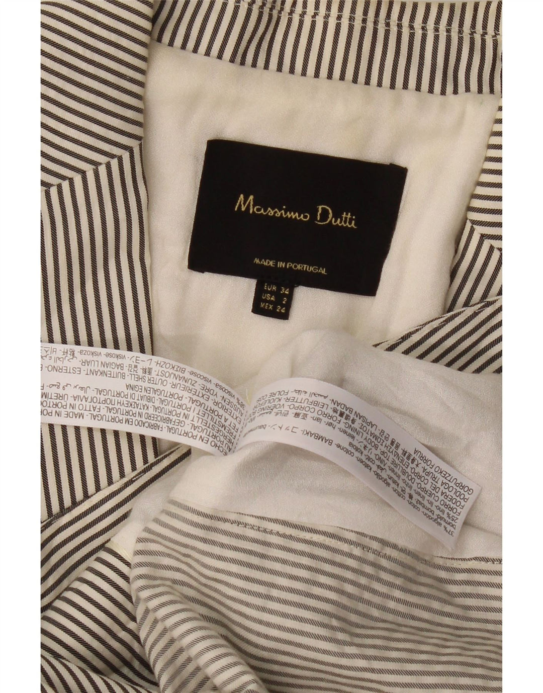 MASSIMO DUTTI Jachetă pentru femei cu 1 nasture EU 34 2XS Gri Pinstripe