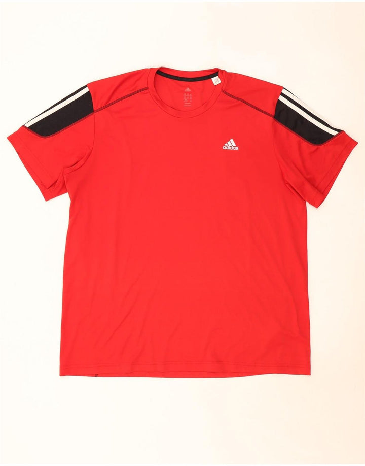 Tricou ADIDAS Climalite pentru bărbați Top 2XL poliester color bloc roșu