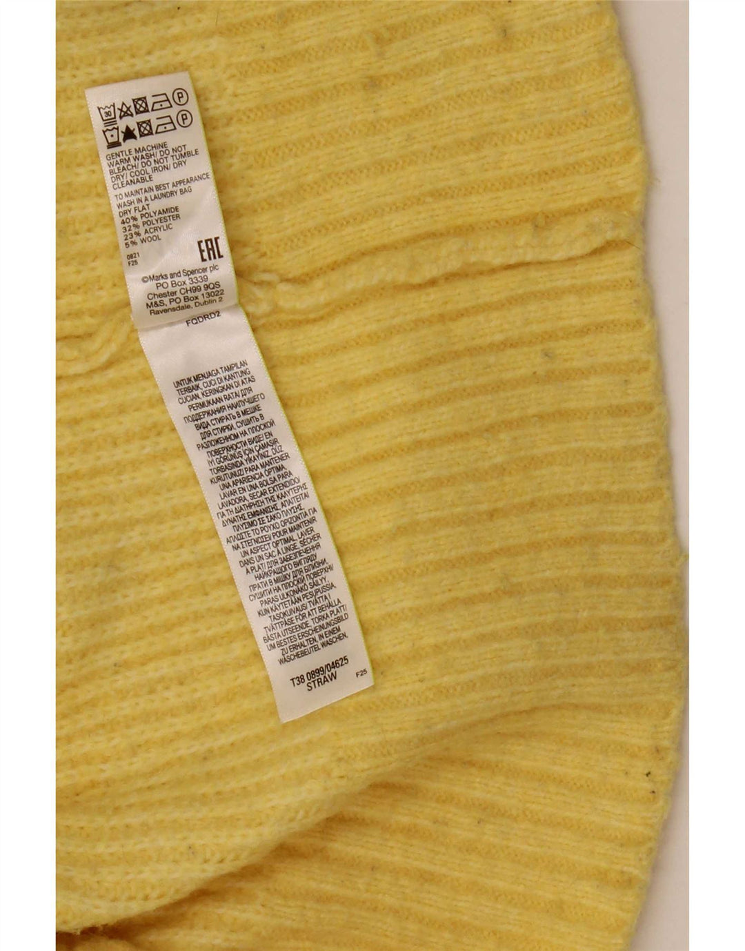 Pulover cu gât țestoasă pentru femei Marks & Spencer UK 10 Mic Galben