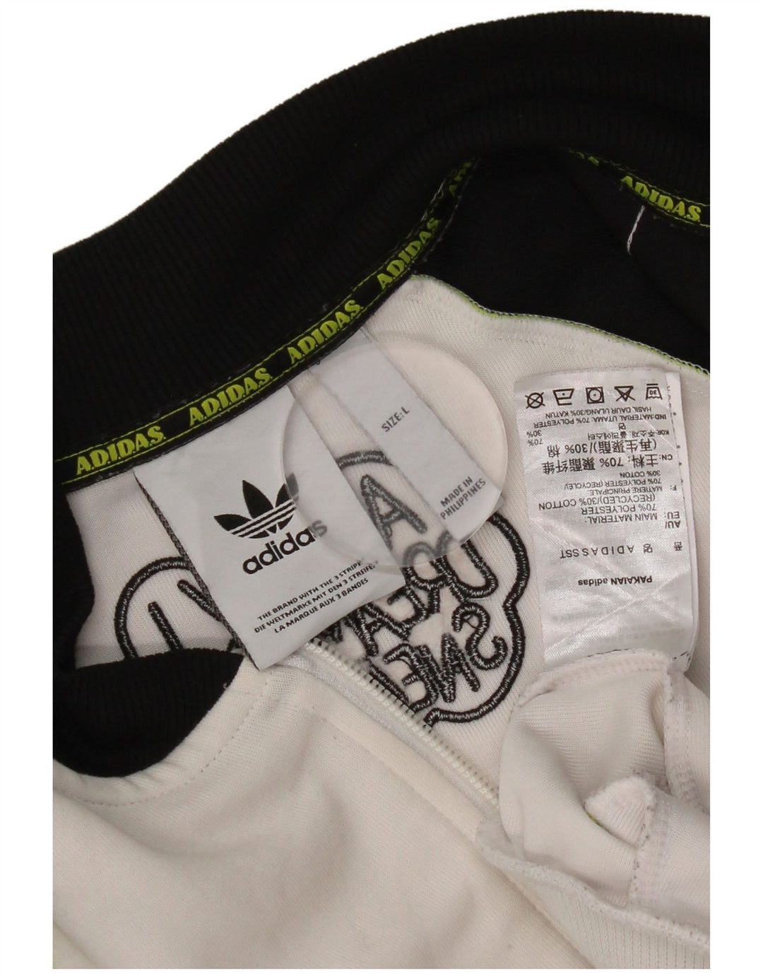 Jachetă de trening pentru bărbați Adidas, mare, alb, din poliester