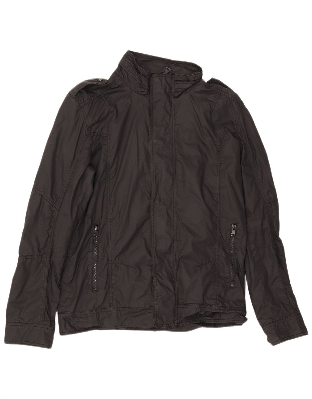 Jachetă militară pentru bărbați ZARA UK 42 XL bumbac negru