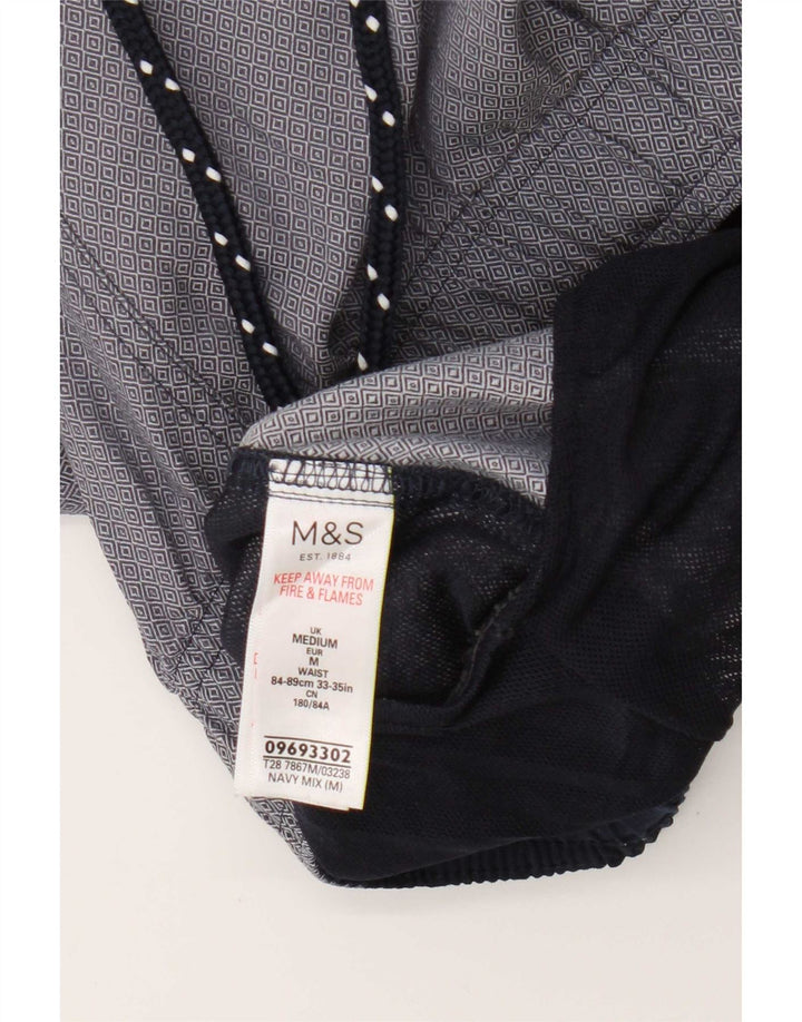 Pantaloni scurți sport pentru bărbați Marks & Spencer, bumbac geometric, albastru, mediu