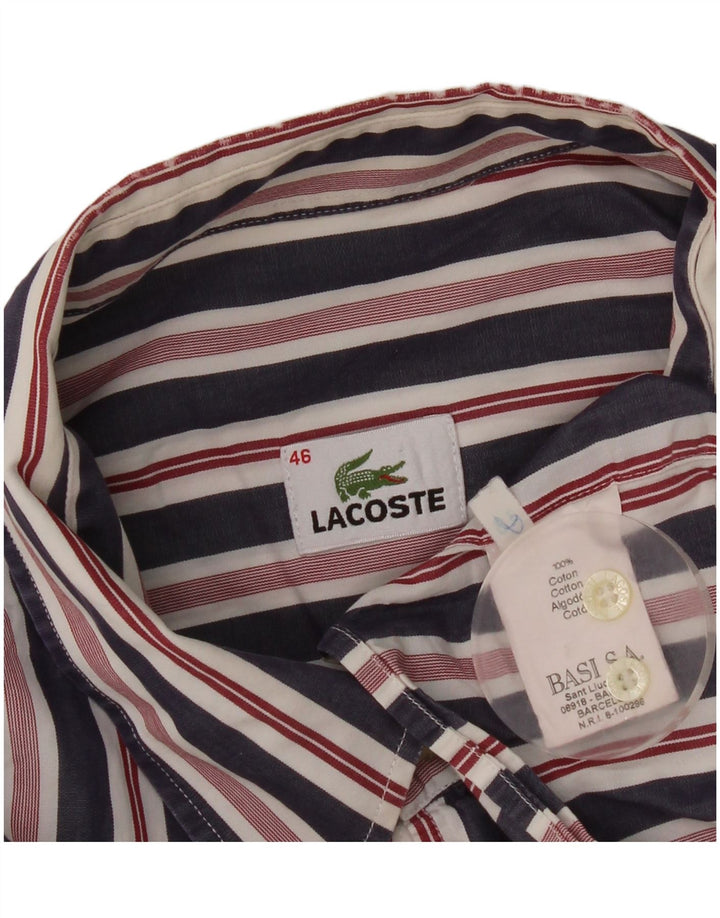 Cămașă pentru bărbați Lacoste Mărimea 46 2XL Bumbac cu dungi bleumarin