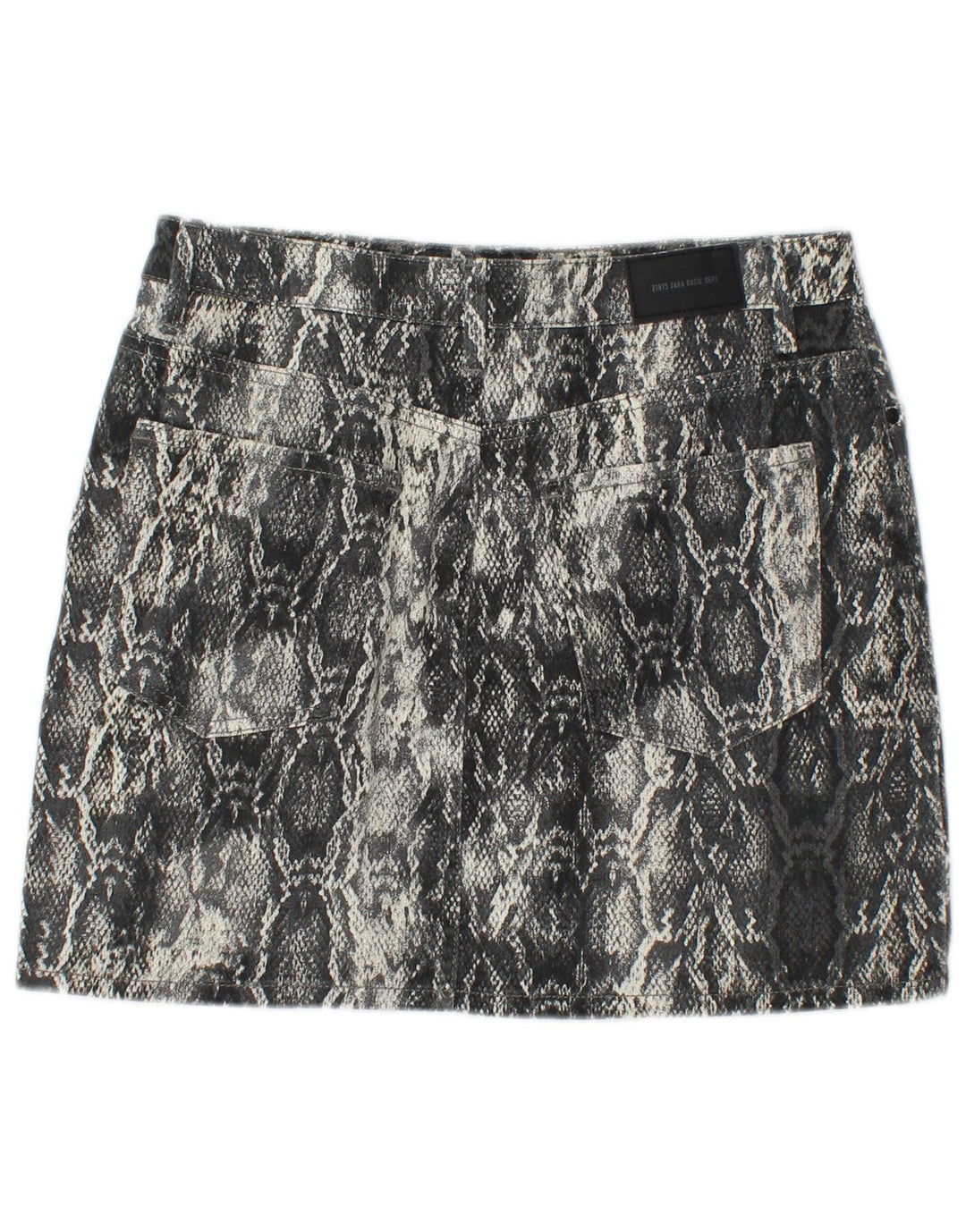 Fustă mini pentru femei ZARA Medium W30 Gri Animal Print Bumbac