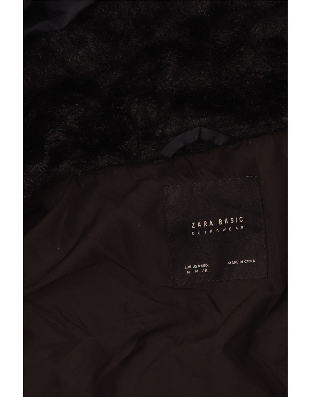 Palton căptușit pentru femei ZARA UK 14 Medium Bleumarin Poliester