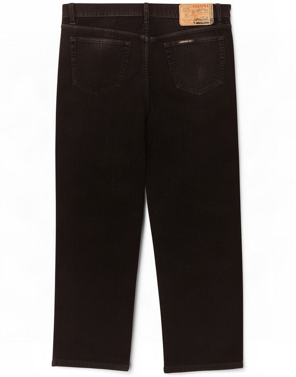 Carrera Pantaloni drepti pentru bărbați din velur, W38 L25, bumbac negru
