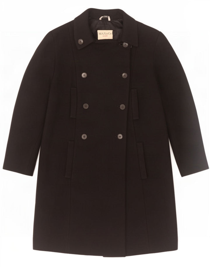 Max & Co. Palton dublu pentru femei UK 14 mare negru
