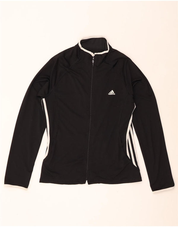 Jachetă de top pentru trening Adidas pentru femei UK 18 XL Negru Colorblock