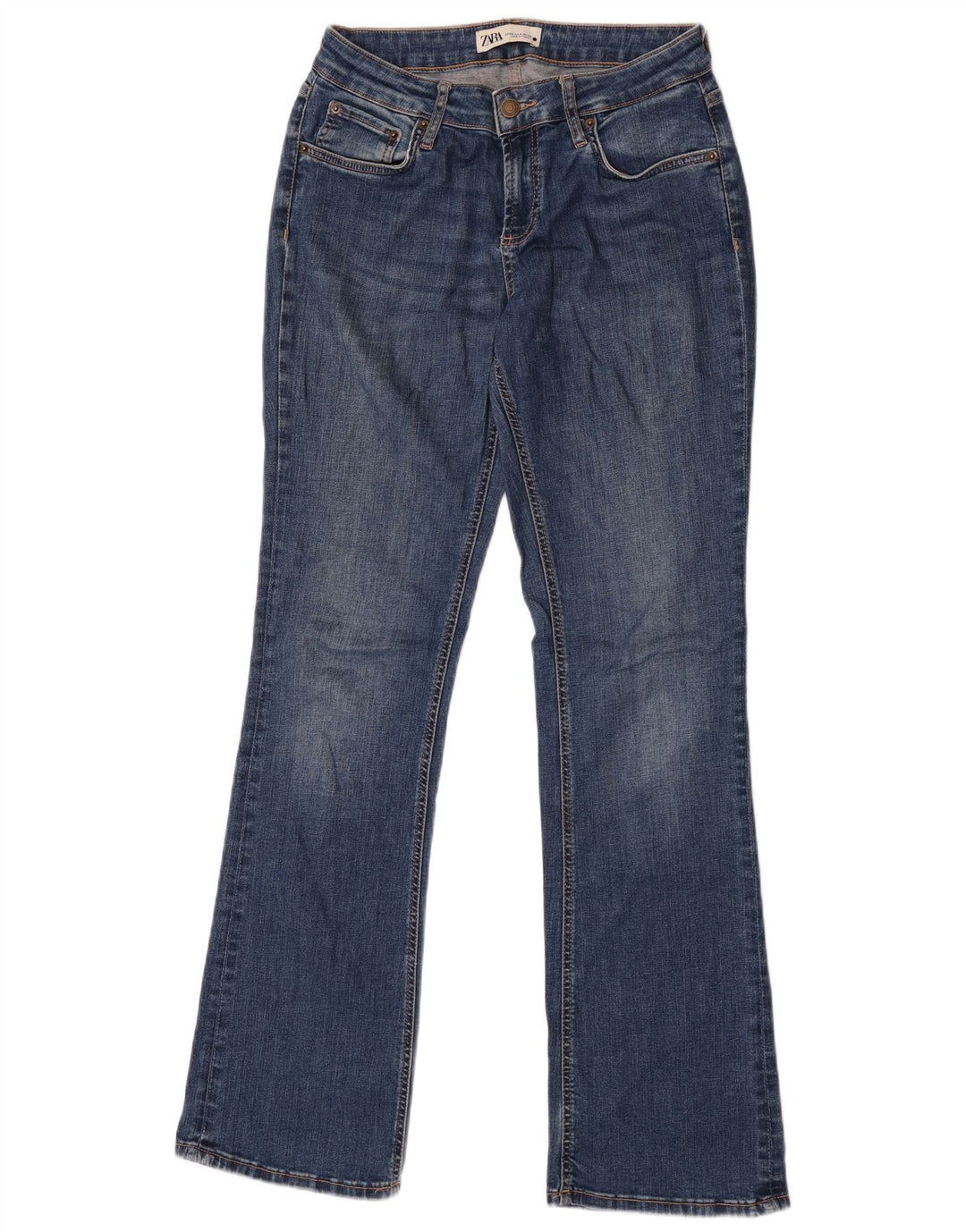 Blugi Zara Femei Bootcut EU 40 Medium L30 L32 Bumbac Albastru