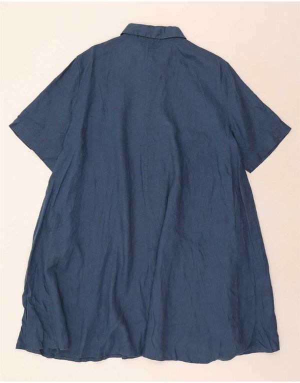 Rochie cămașă supradimensionată pentru femei Benetton UK 18 XL Bleumarin in in