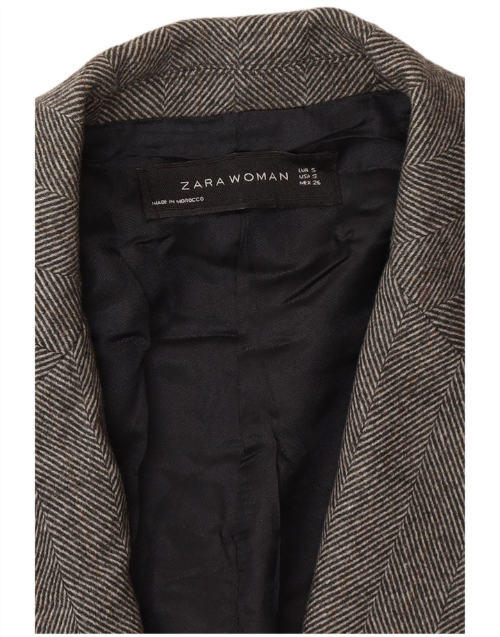 Jachetă Blazer pentru femei Zara, cu două piepturi, UK 10, gri, oase mici