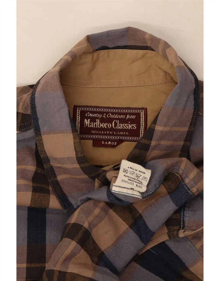 Cămașă Marlboro Classics pentru bărbați, bumbac cu carouri mari, multicolore
