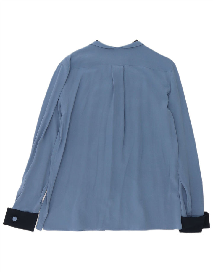Bluză cămașă vintage pentru femei IT 46 mare albastru Colorblock