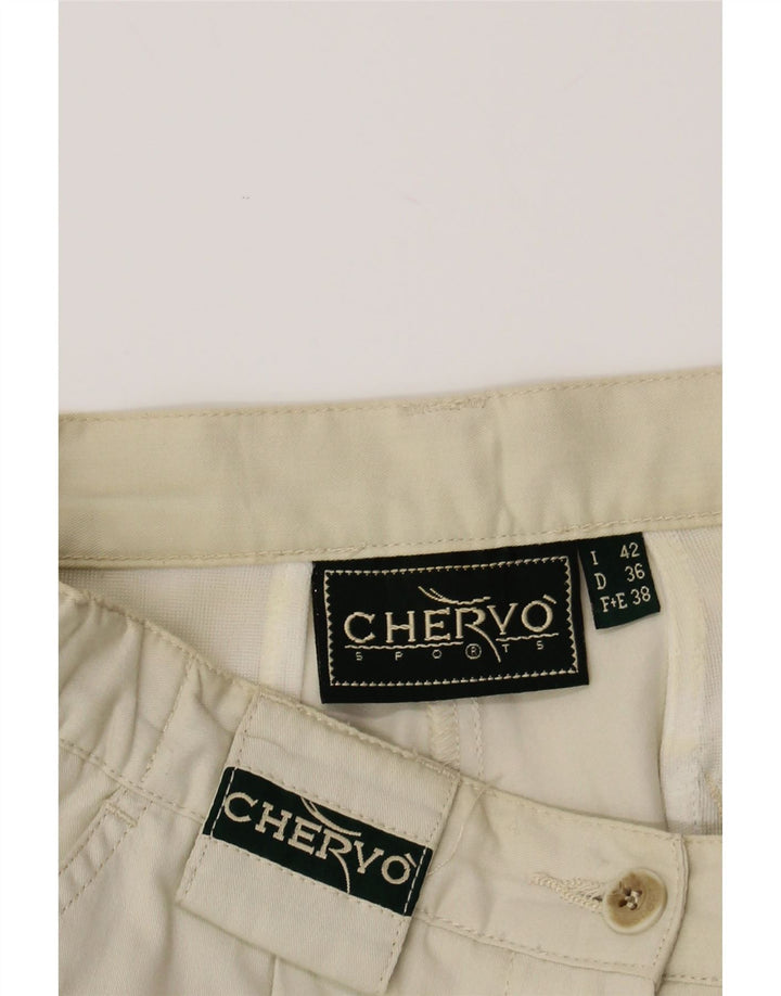 CHERVO Womens Pegged Chino Shorts EU 38 Medium W28  Beige Cotton Vintage Chervo and Second-Hand Chervo from Messina Hembry 